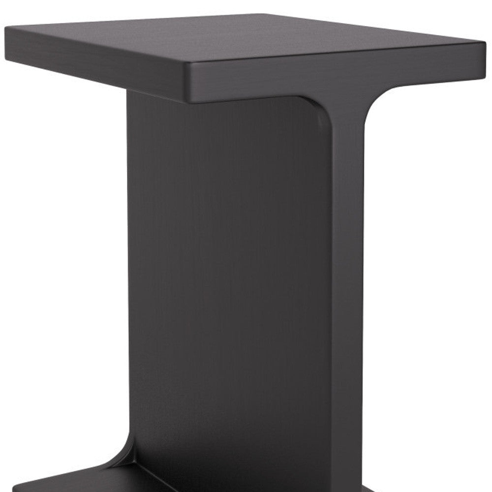 20" Black Solid Wood Pedestal End Table-6