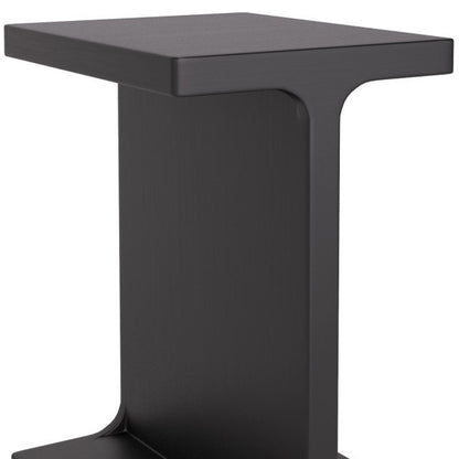 20" Black Solid Wood Pedestal End Table-6