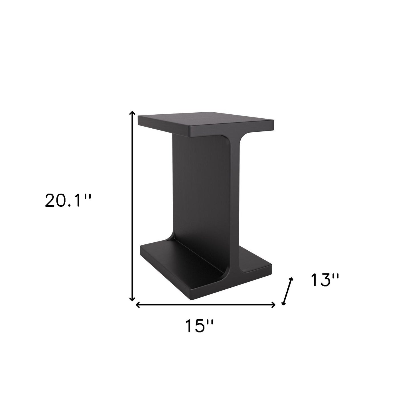 20" Black Solid Wood Pedestal End Table-8