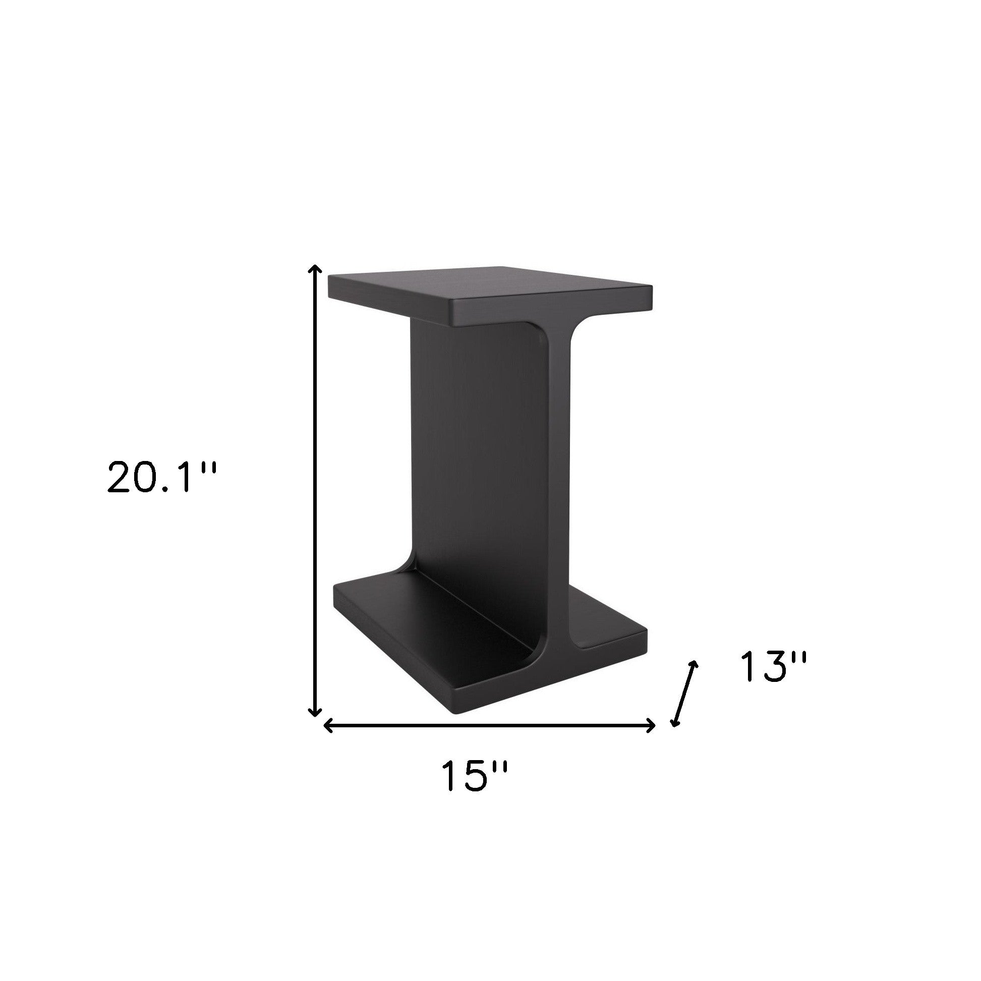 20" Black Solid Wood Pedestal End Table-8