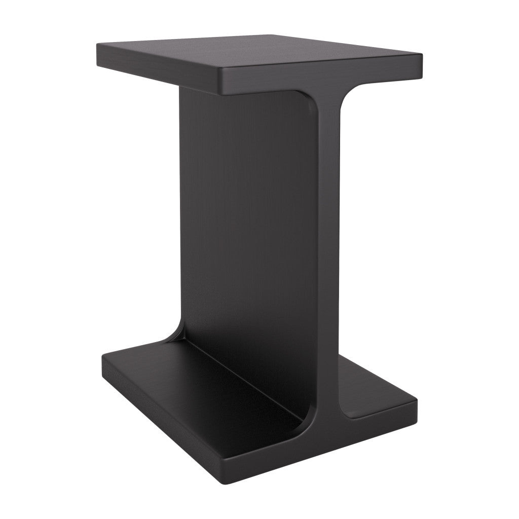 20" Black Solid Wood Pedestal End Table-0