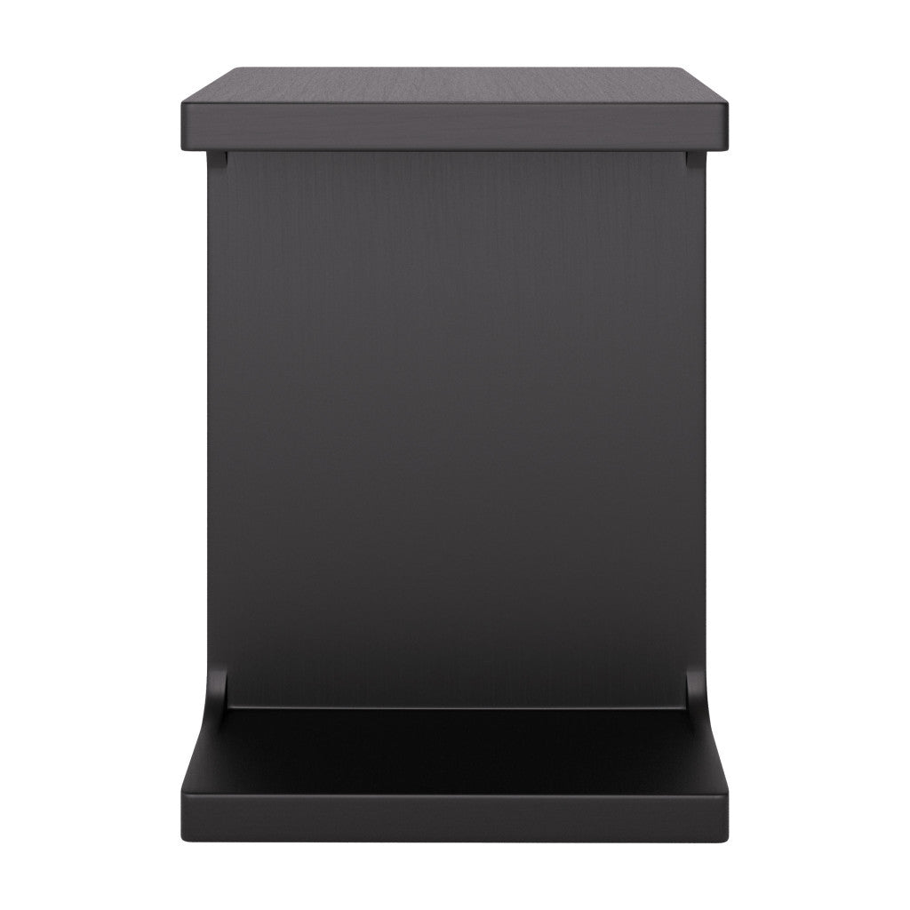 20" Black Solid Wood Pedestal End Table-3