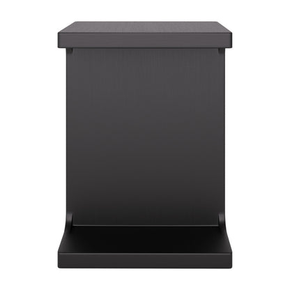 20" Black Solid Wood Pedestal End Table-3