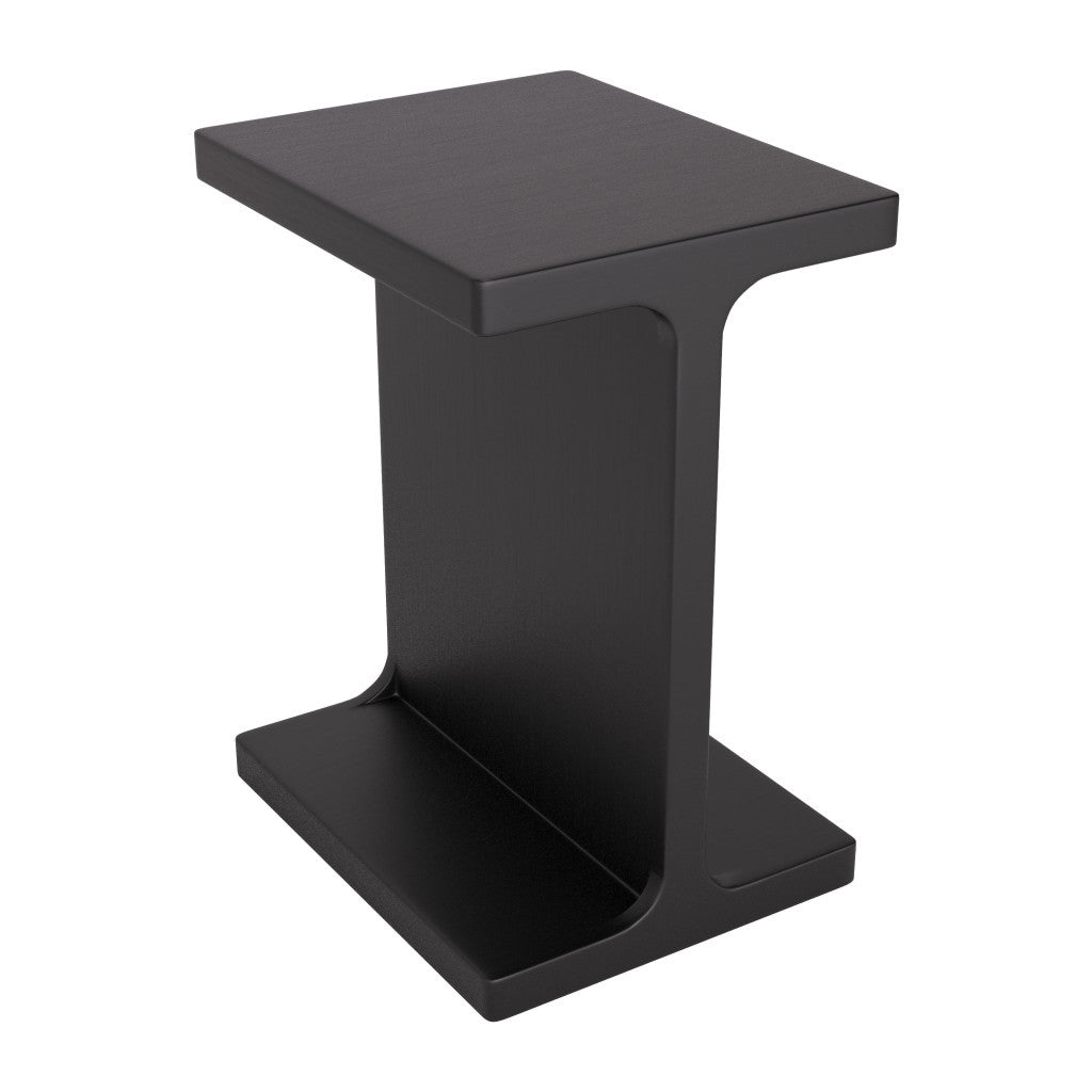 20" Black Solid Wood Pedestal End Table-4