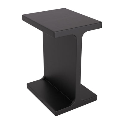 20" Black Solid Wood Pedestal End Table-4