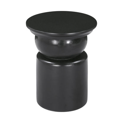 20" Black Solid Wood Round Drum End Table-2
