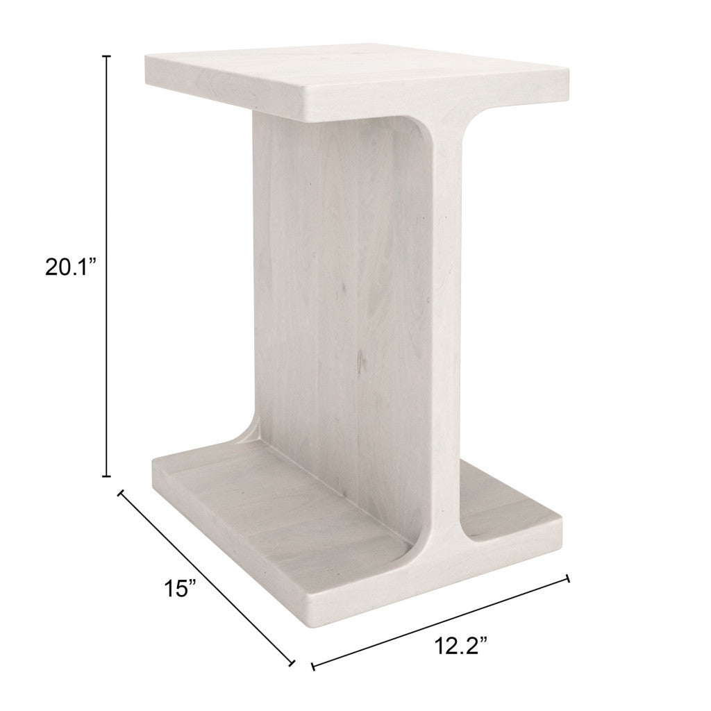 20" Natural Solid Wood Pedestal End Table-8