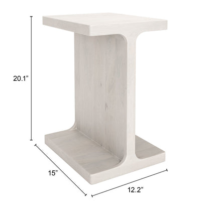 20" Natural Solid Wood Pedestal End Table-8