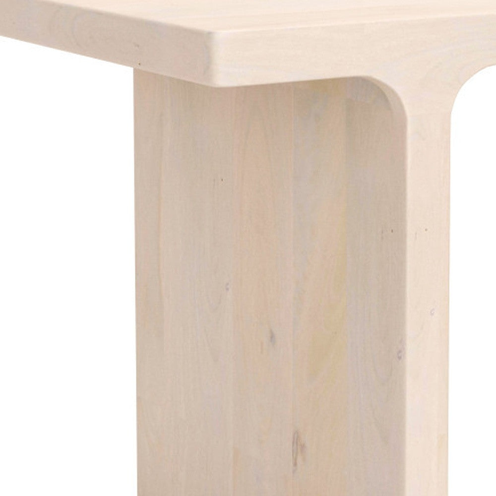 20" Natural Solid Wood Pedestal End Table-6