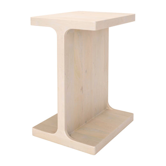 20" Natural Solid Wood Pedestal End Table-0