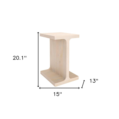 20" Natural Solid Wood Pedestal End Table-7