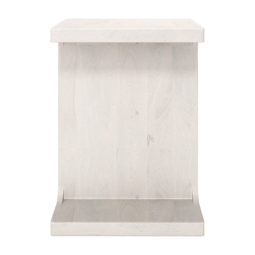 20" Natural Solid Wood Pedestal End Table-3