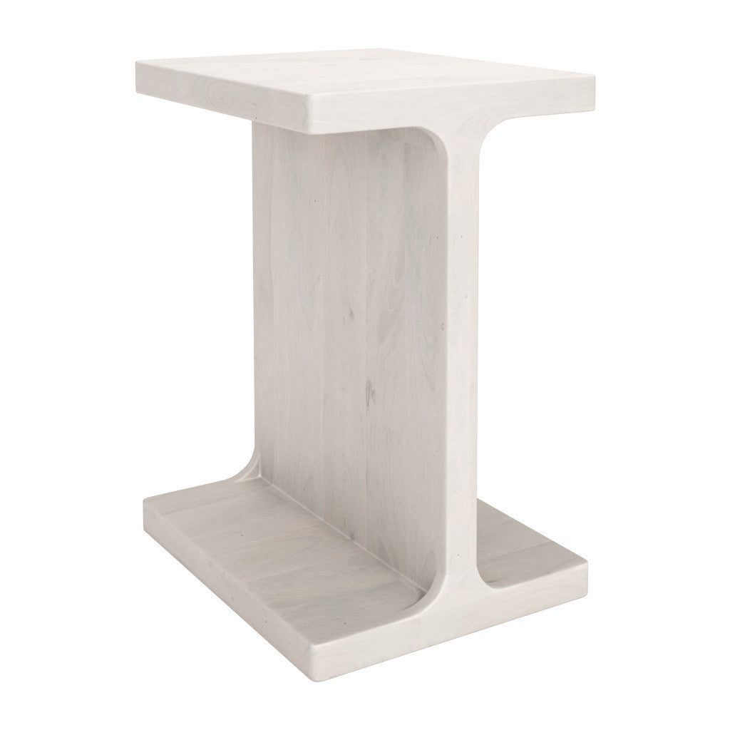 20" Natural Solid Wood Pedestal End Table-5