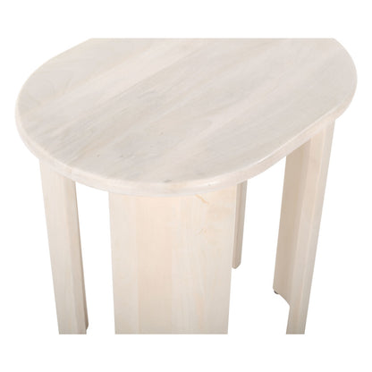 24" Natural Solid Wood Oval End Table-4