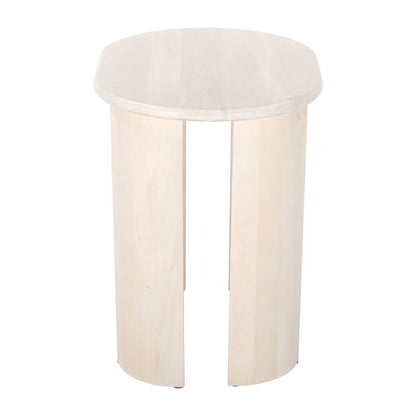 24" Natural Solid Wood Oval End Table-2