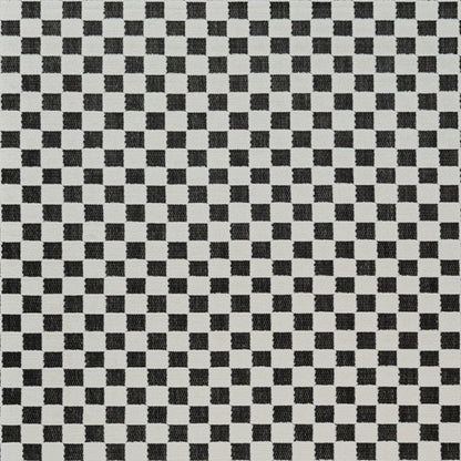 6' X 9' Black and White Geometric Distressed Indoor Outdoor Area Rug-3