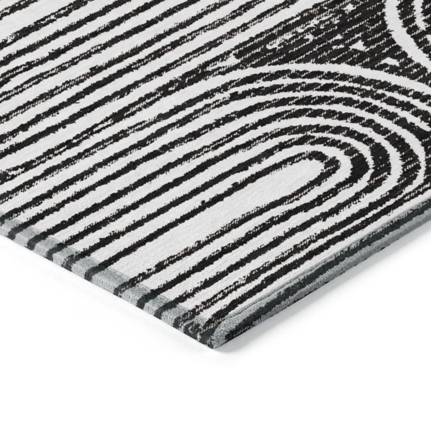 10' X 14' Black And White Abstract Washable Indoor Outdoor Area Rug-6