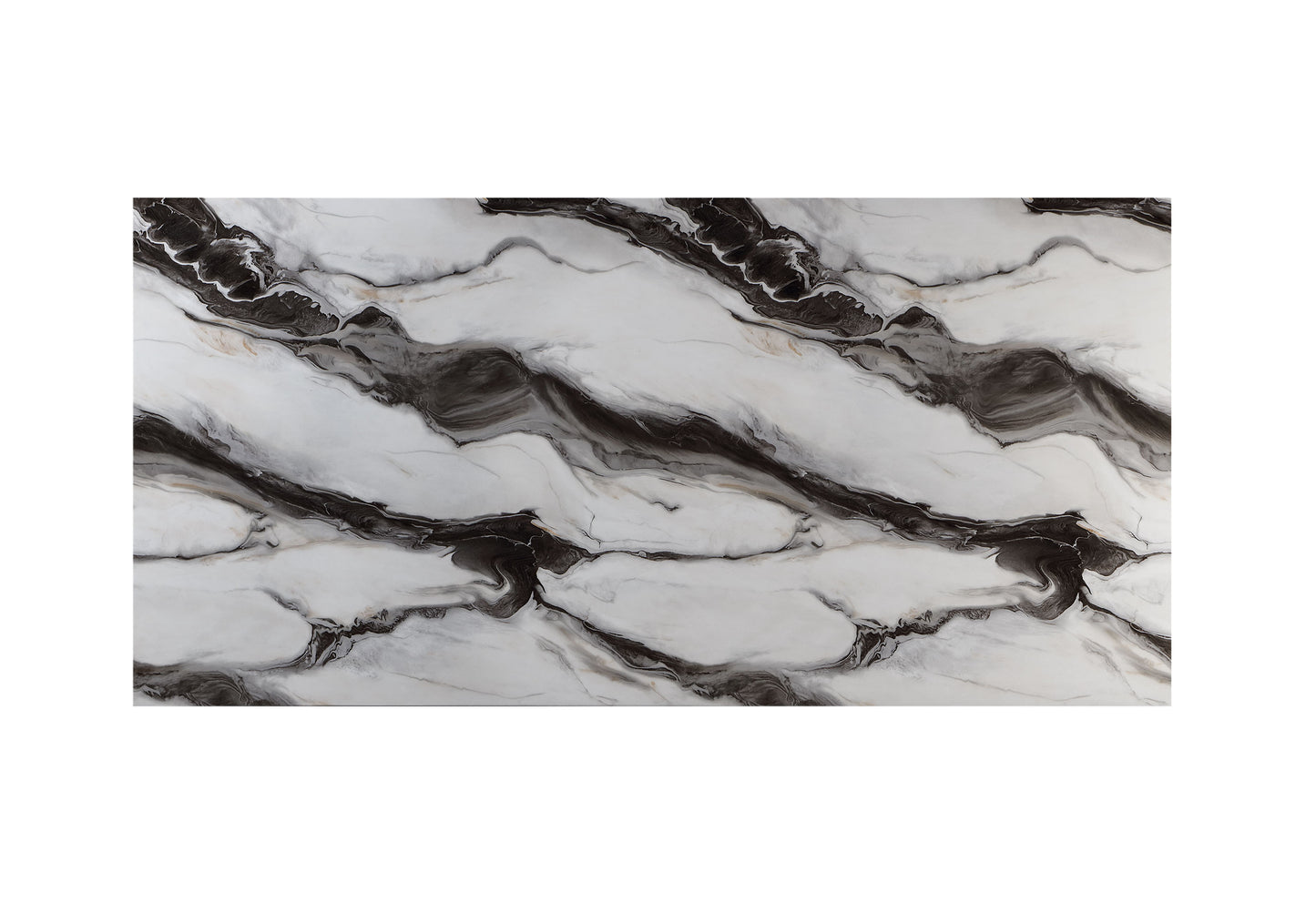 82" Black and White Faux Marble and Wood Double Pedestal Base Dining Table-3