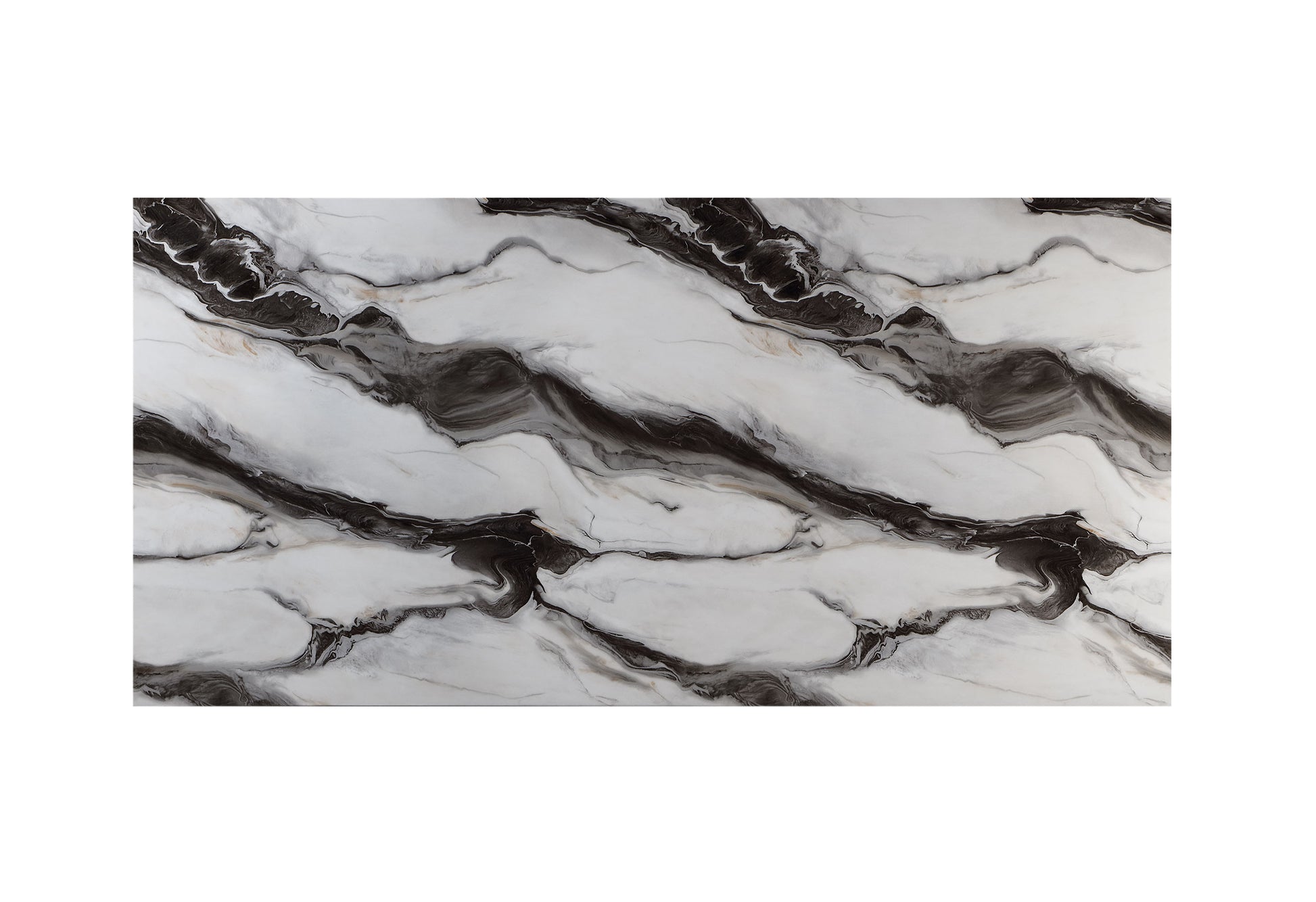 82" Black and White Faux Marble and Wood Double Pedestal Base Dining Table-3