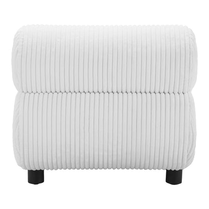 31" White And Black Corduroy And Upholstered Side Chair-5