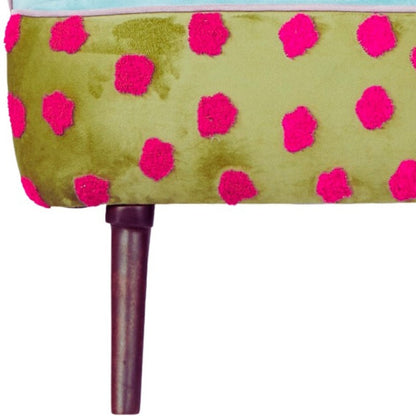 32" Blue Green Orange Pink and Brown Floral Arm Chair-5