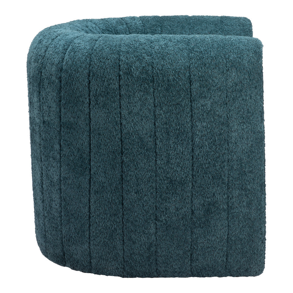 37" Aquamarine Sherpa And Upholstered Tufted Arm Chair-2