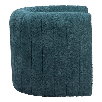 37" Aquamarine Sherpa And Upholstered Tufted Arm Chair-2