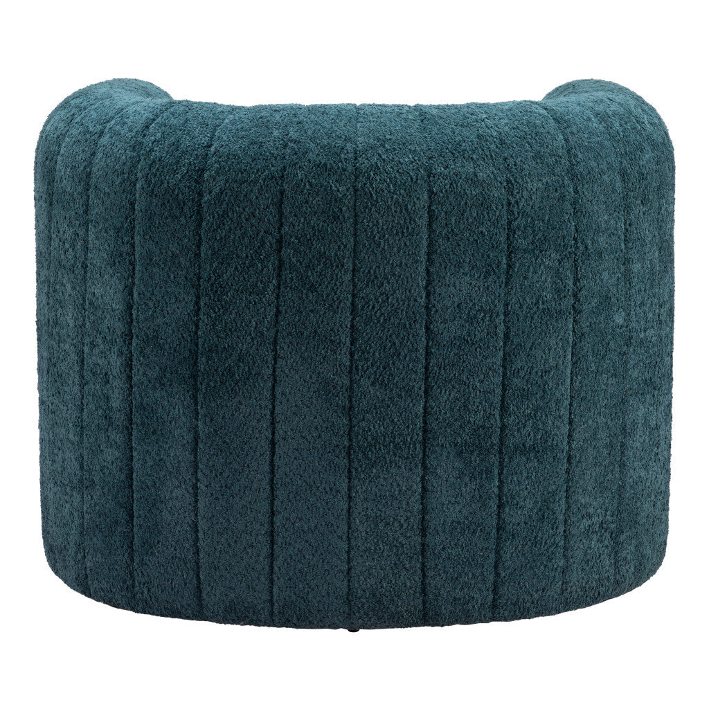 37" Aquamarine Sherpa And Upholstered Tufted Arm Chair-4