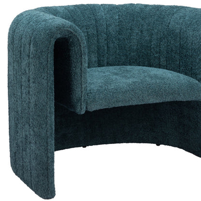 37" Aquamarine Sherpa And Upholstered Tufted Arm Chair-7