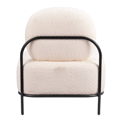 27" White And Black Sherpa And Upholstered Side Chair-4