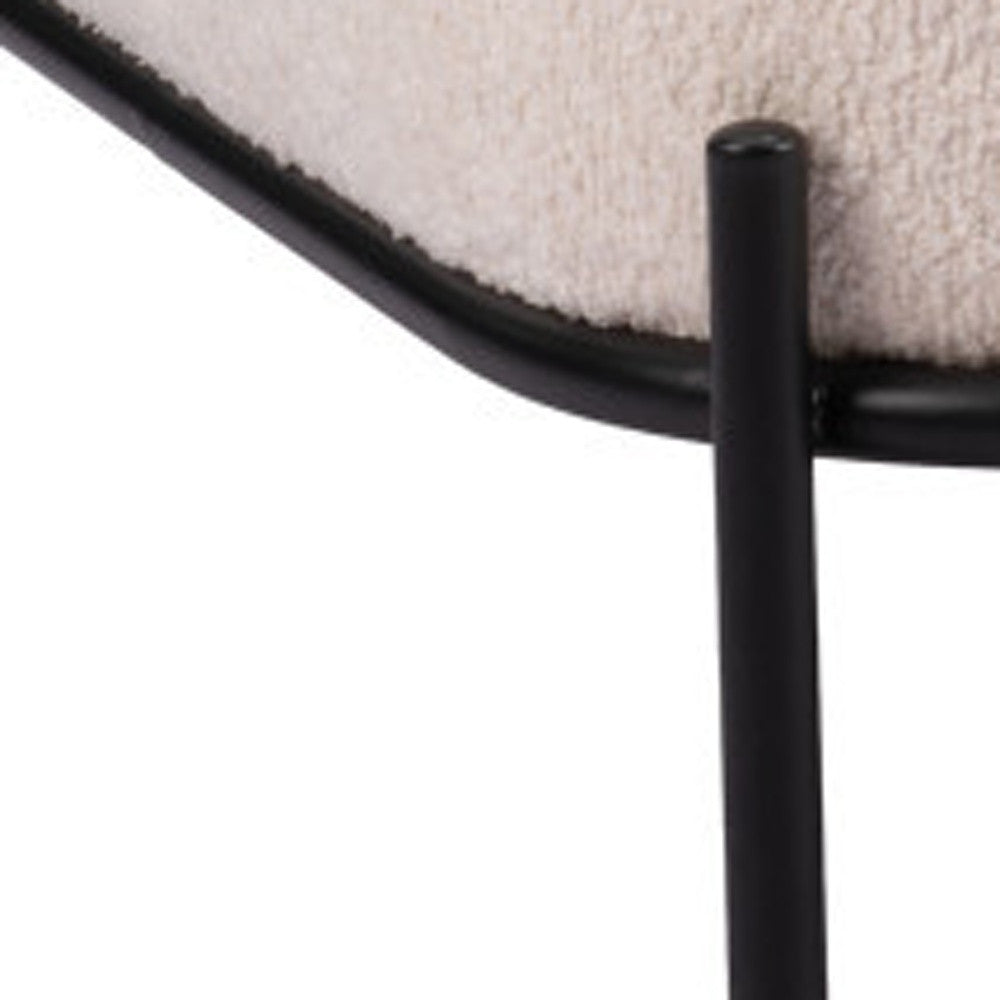 27" White And Black Sherpa And Upholstered Side Chair-6