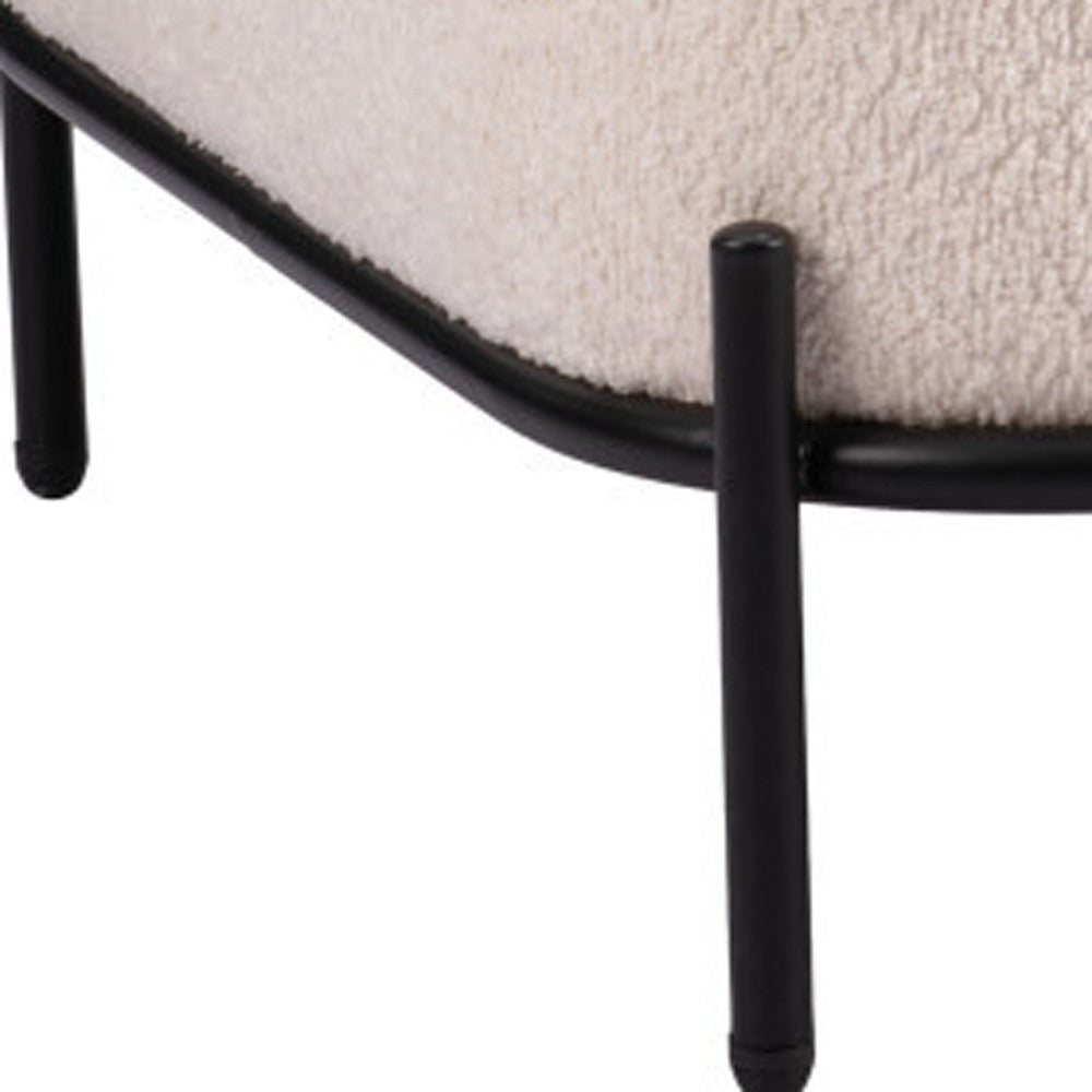 27" White And Black Sherpa And Upholstered Side Chair-7