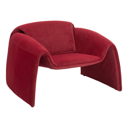 40" Red Velvet Contemporary Arm Chair-5