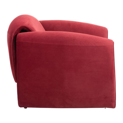 40" Red Velvet Contemporary Arm Chair-2