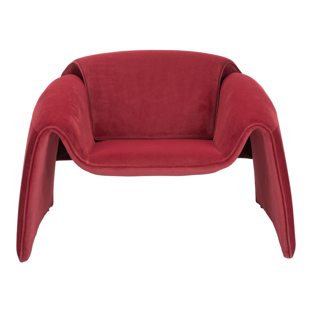 40" Red Velvet Contemporary Arm Chair-0