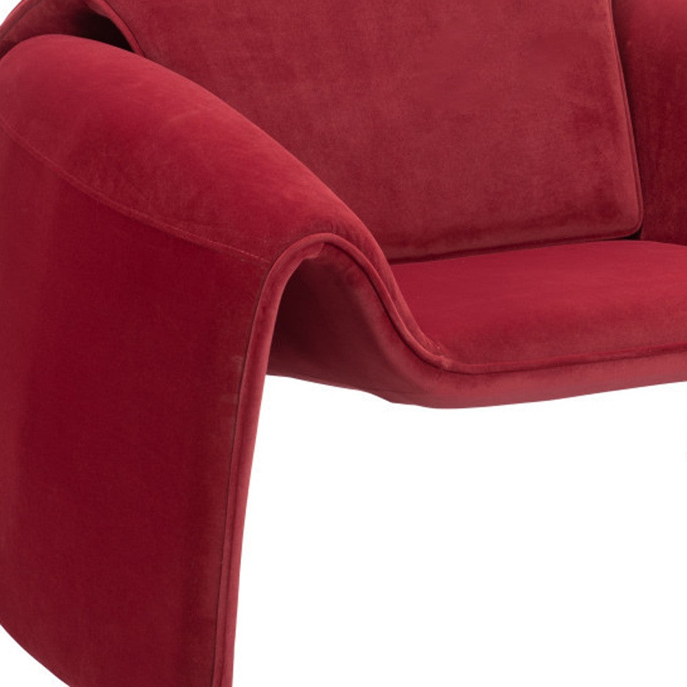 40" Red Velvet Contemporary Arm Chair-6