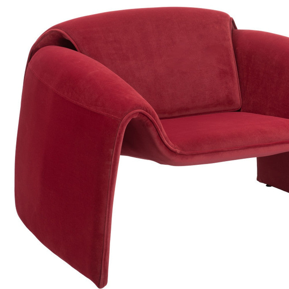 40" Red Velvet Contemporary Arm Chair-7