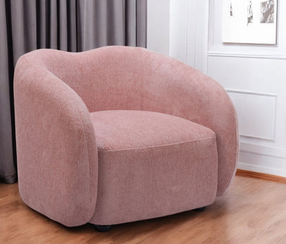 36" Pink And Black Faux Shearling And Upholstered Arm Chair-1