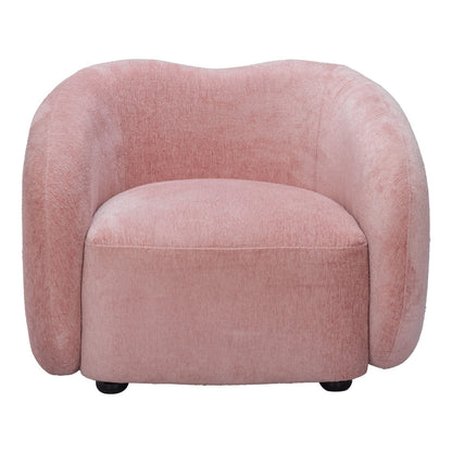 36" Pink And Black Faux Shearling And Upholstered Arm Chair-2