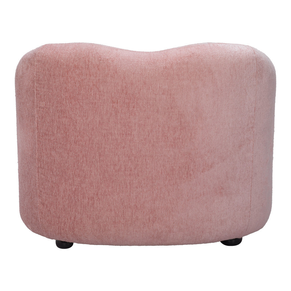 36" Pink And Black Faux Shearling And Upholstered Arm Chair-3