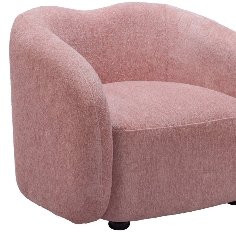 36" Pink And Black Faux Shearling And Upholstered Arm Chair-7