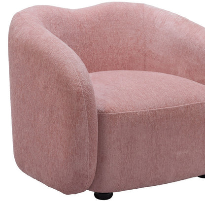 36" Pink And Black Faux Shearling And Upholstered Arm Chair-7