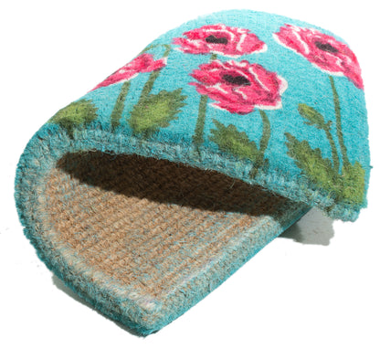 18" X 30" Blue Orange and Green Coir Hummingbird Outdoor Door Mat-2