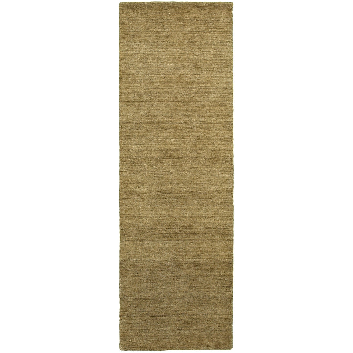 8' Gold Wool Hand Tufted Runner Rug-0