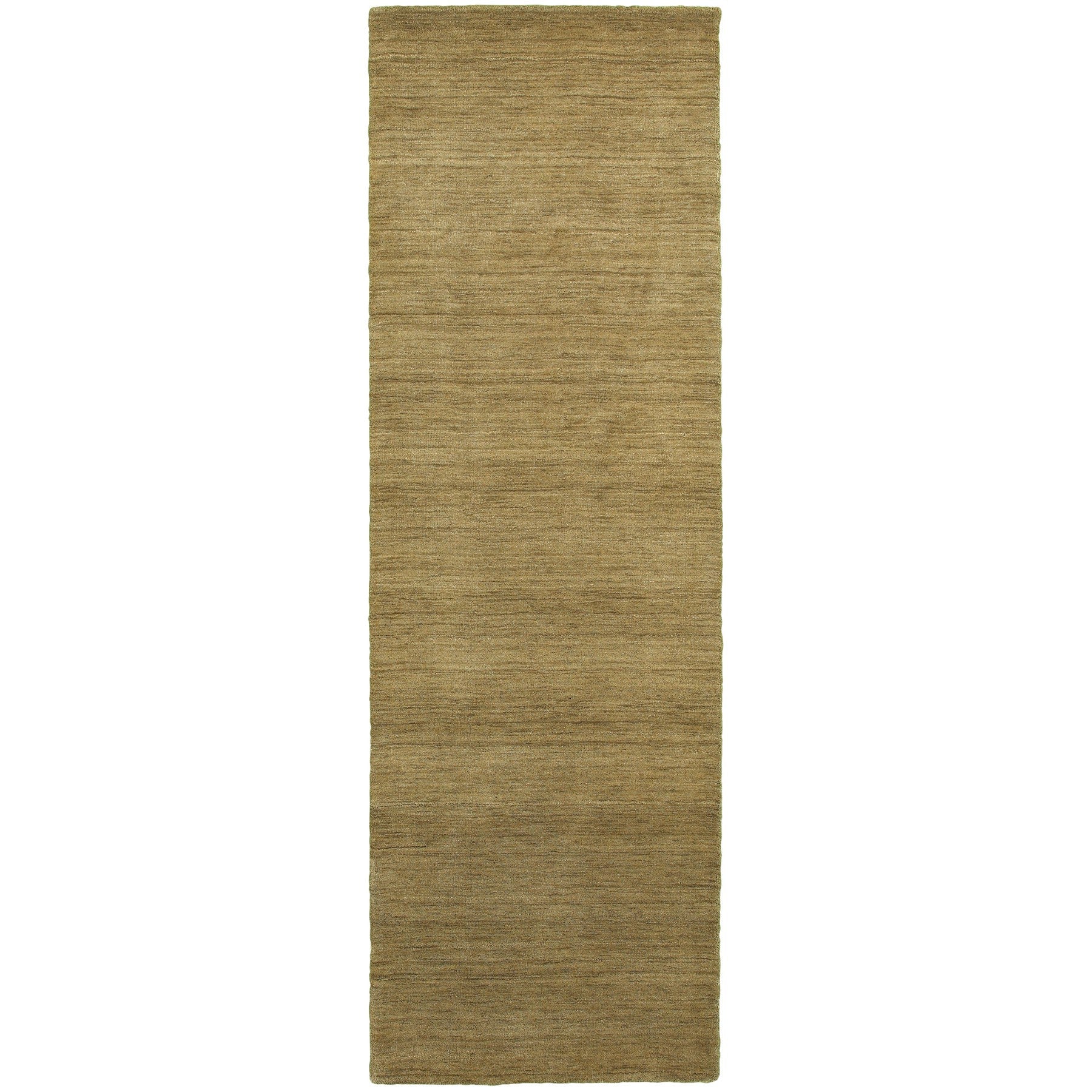 8' Gold Wool Hand Tufted Runner Rug-0