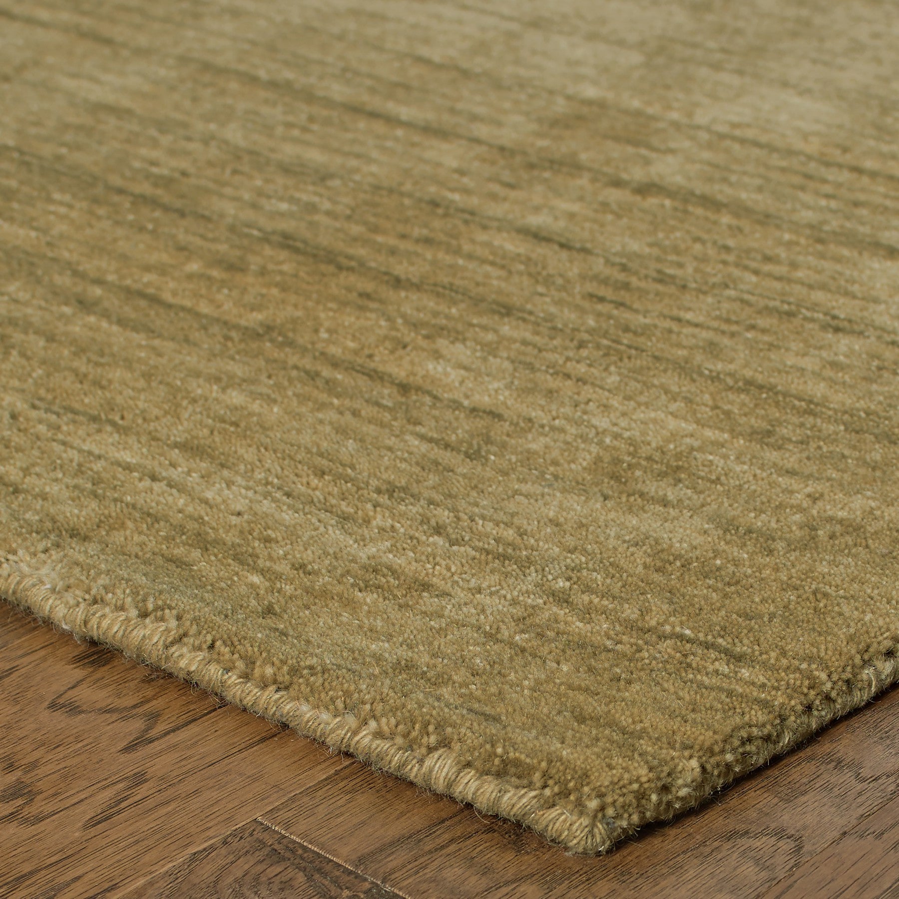 8' Gold Wool Hand Tufted Runner Rug-4