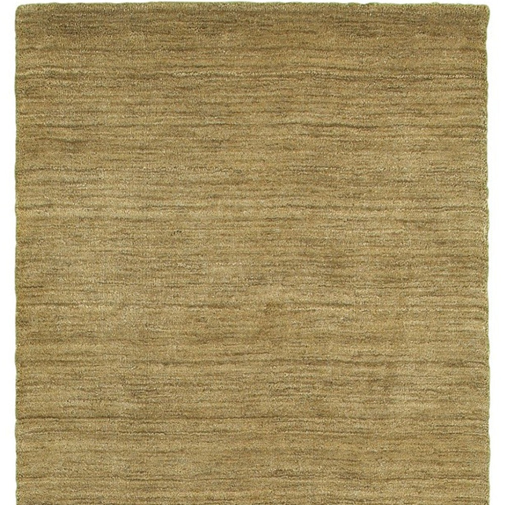 8' Gold Wool Hand Tufted Runner Rug-1