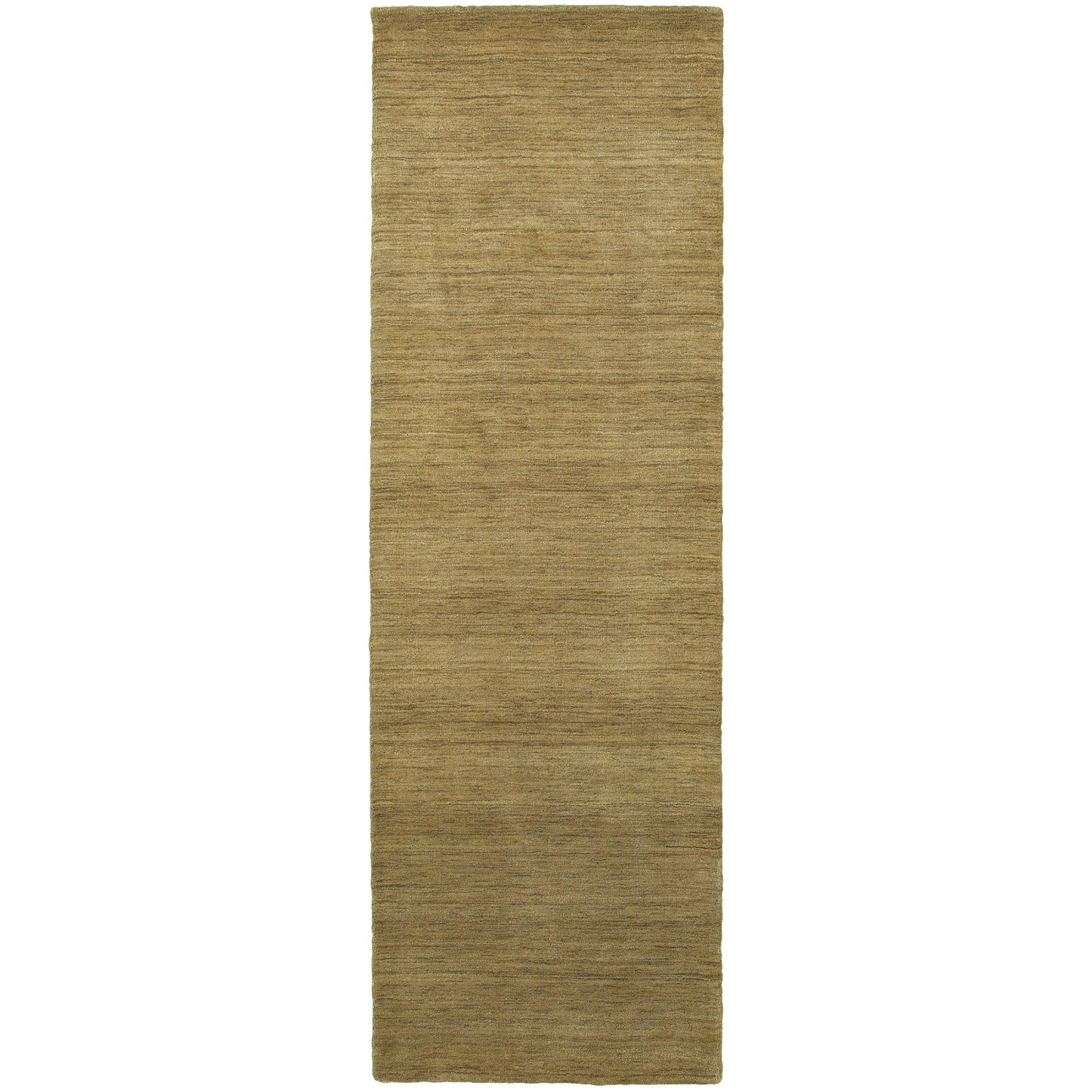 8' Gold Wool Hand Tufted Runner Rug-2