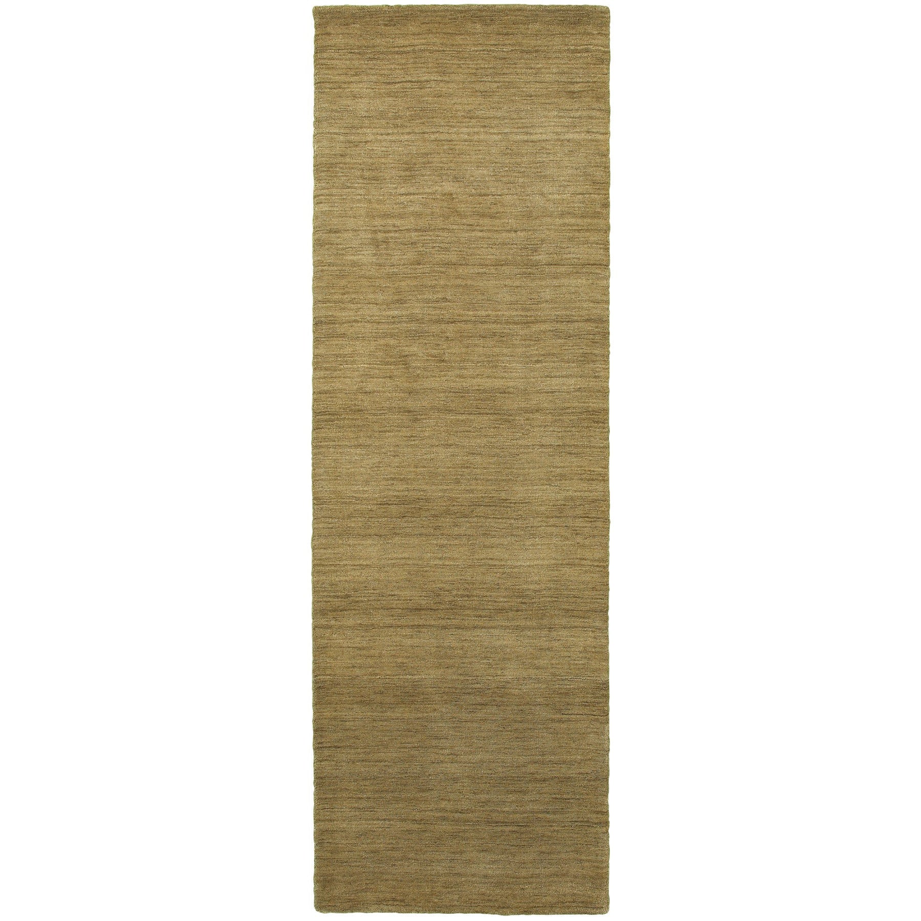 8' Gold Wool Hand Tufted Runner Rug-2