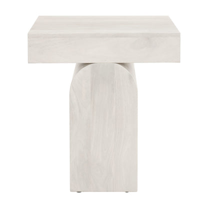 22" Natural Solid Wood Square Pedestal End Table-3